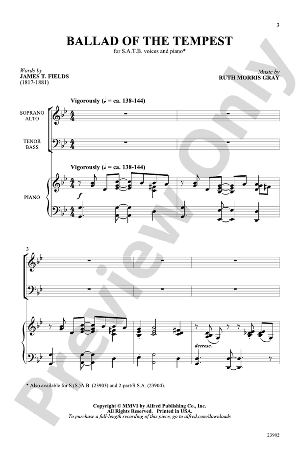 Ballad of the Tempest – SATB Choral Octavo (Digital Download)