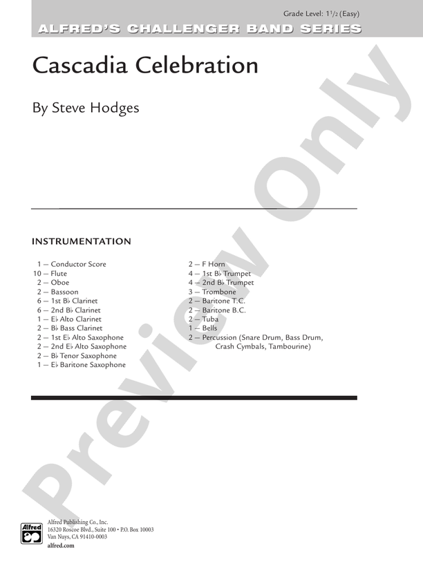 Cascadia Celebration - Concert Band Conductor Score & Parts (Digital Download)