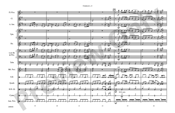 Eye of the Tiger (Arr. Victor López) – Marching Band Conductor Score & Parts (Digital Download)