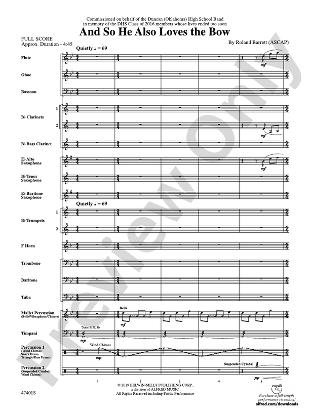 And So He Also Loves the Bow - Concert Band Conductor Score & Parts (Digital Download)