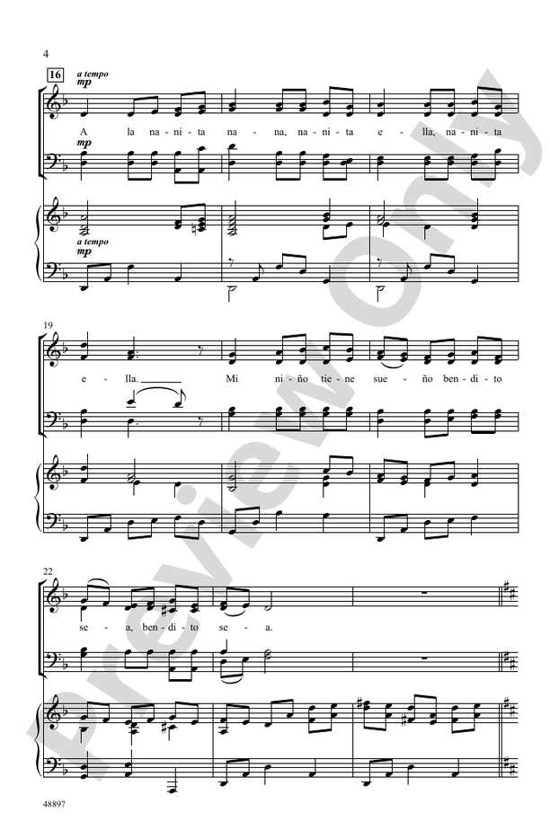 A La Nanita Nana - Arr. Victor C. Johnson - SATB Choral Octavo (Digital Download)