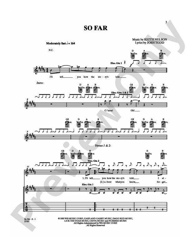 So Far - Guitar TAB (Digital Download)