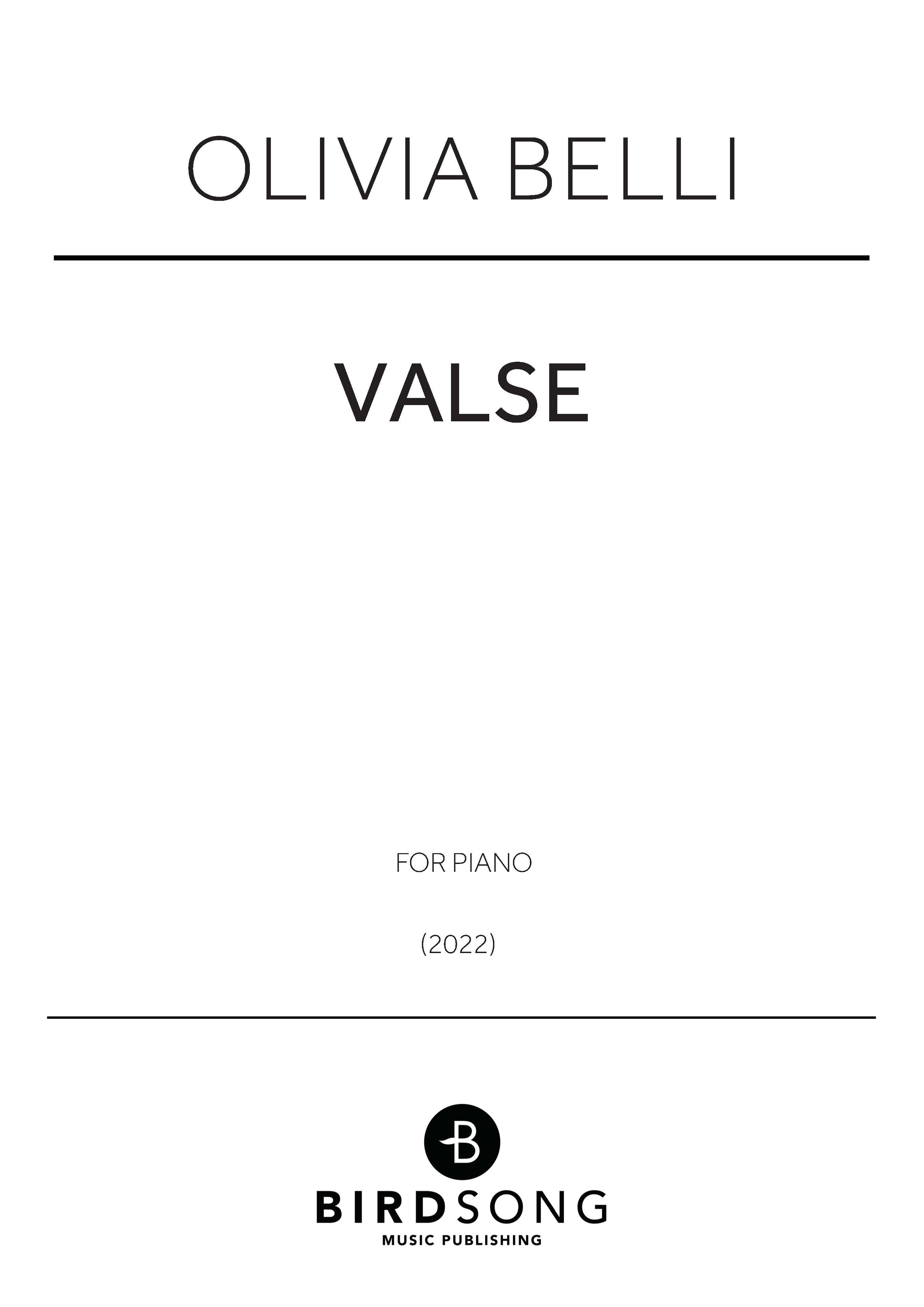 Belli - Valse - Piano Solo (Digital Download)