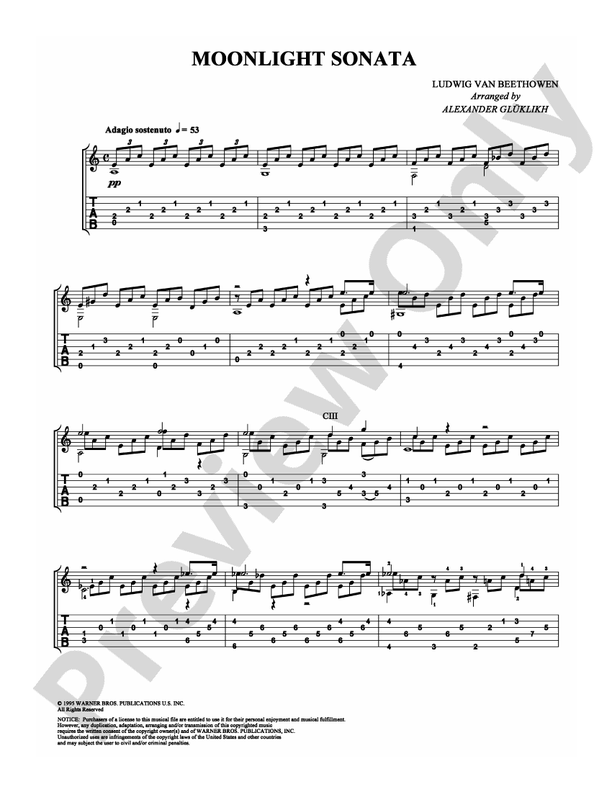Moonlight Sonata - Guitar TAB (Digital Download)
