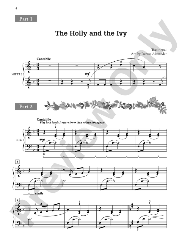 The Holly and the Ivy - 1 Piano, 6 Hands (Digital Download)