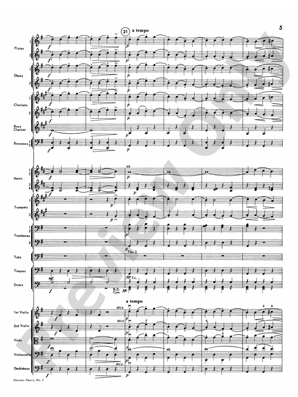 Slavonic Dance No. 3 – Full Orchestra Conductor Score & Parts (Digital Download)