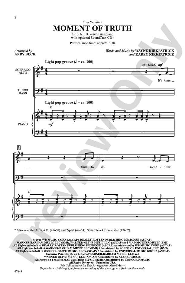 Moment of Truth – SATB Choral Octavo (Digital Download)