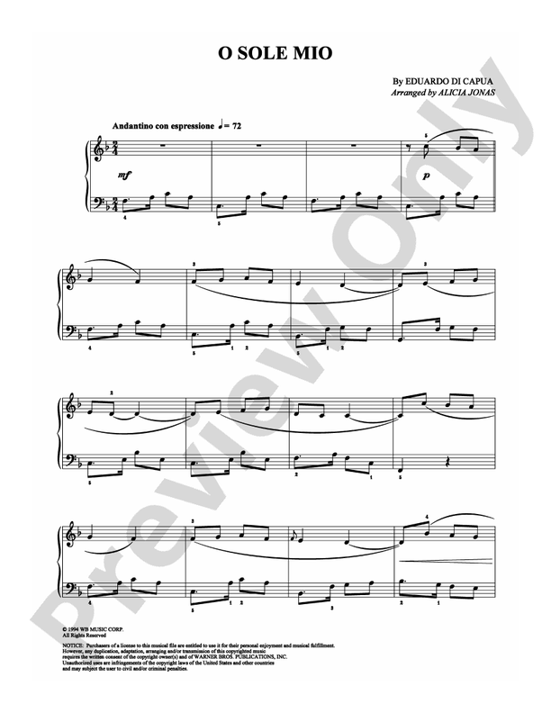 O Sole Mio - Piano (Digital Download)