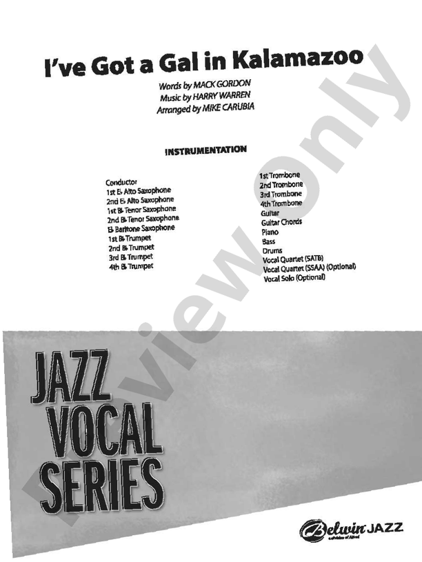 I've Got a Gal in Kalamazoo - Jazz Ensemble Conductor Score & Parts (Digital Download)