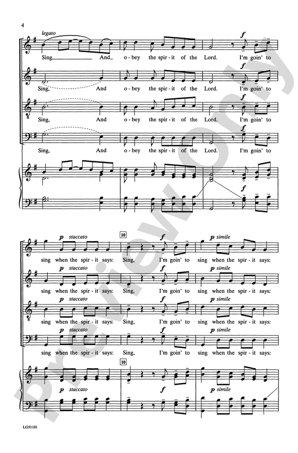I'm Goin' to Sing – SATB Choral Octavo - Digital Sheet Music Download (Digital Download)