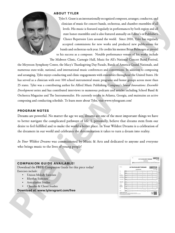 In Your Wildest Dreams - Concert Band Conductor Score & Parts(Digital Download)
