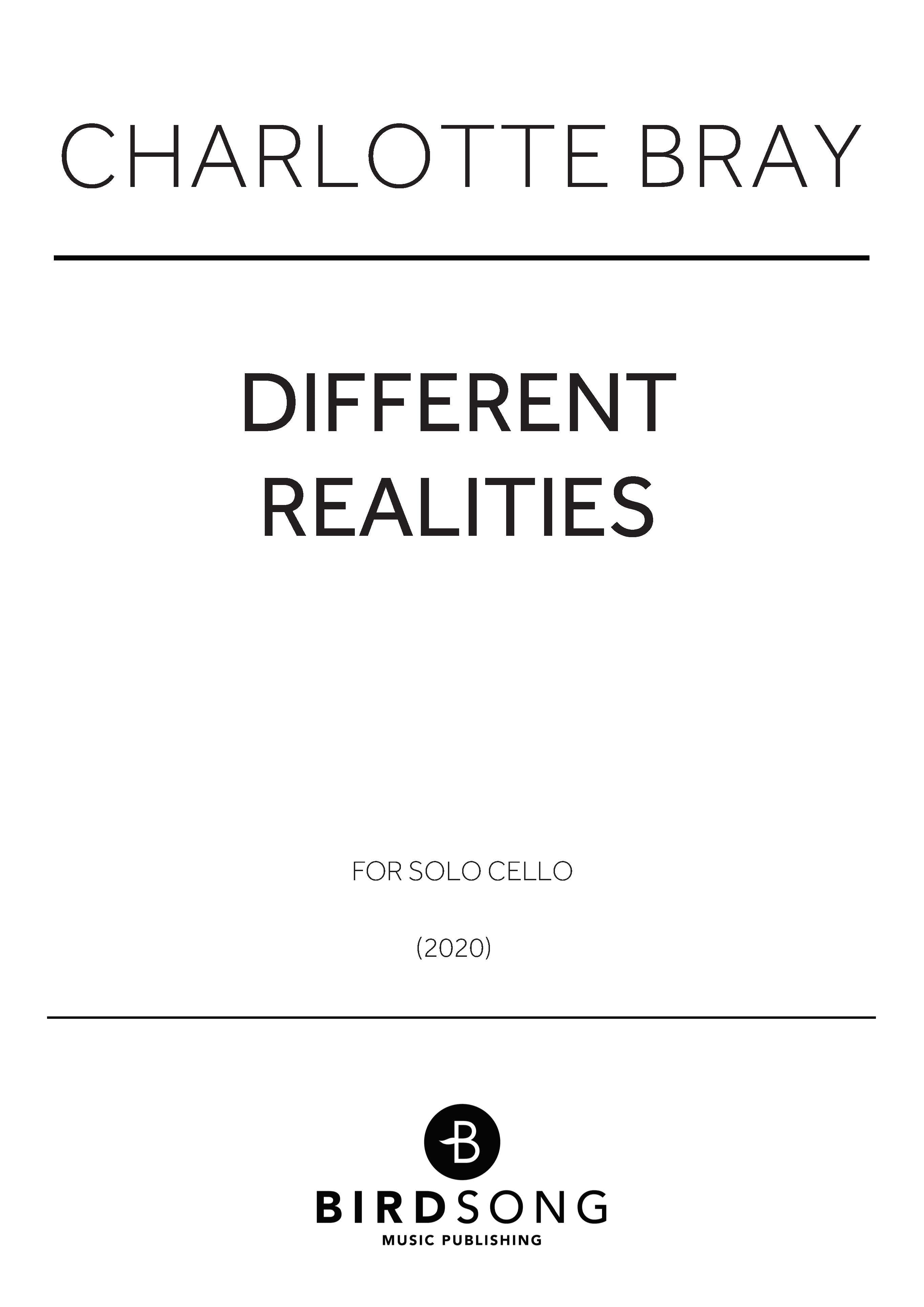 Different Realities - Charlotte Bray - Cello (Digital Download)