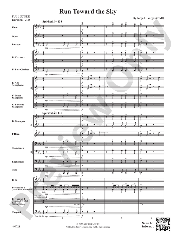 Run Toward the Sky - Concert Band Conductor Score & Parts (Digital Download)