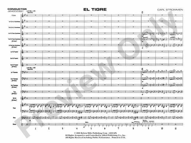 El Tigre - Jazz Ensemble Conductor Score & Parts (Digital Download)