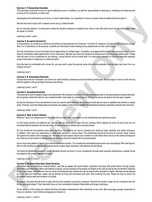 Keys to Success: Sonority and Technique - Warm-Ups for Symphonic Band - Concert Band Conductor Score & Parts (Digital Download)