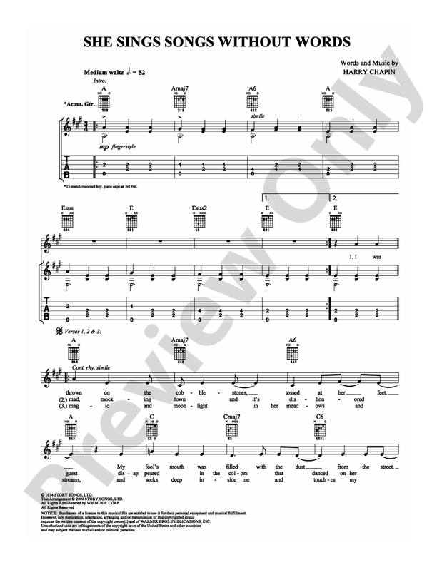 She Sings Songs without Words - Guitar TAB (Digital Download)