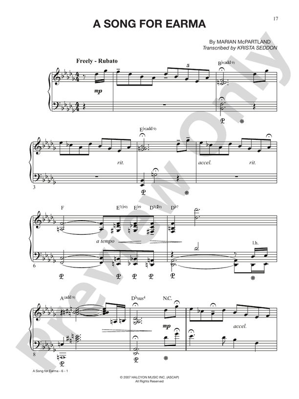 A Song for Earma - Piano (Digital Download)