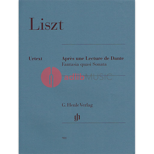 Apres Une Lecture De Dante Fantasia Quasi Sonata - Franz Liszt - Piano G. Henle Verlag Piano Solo