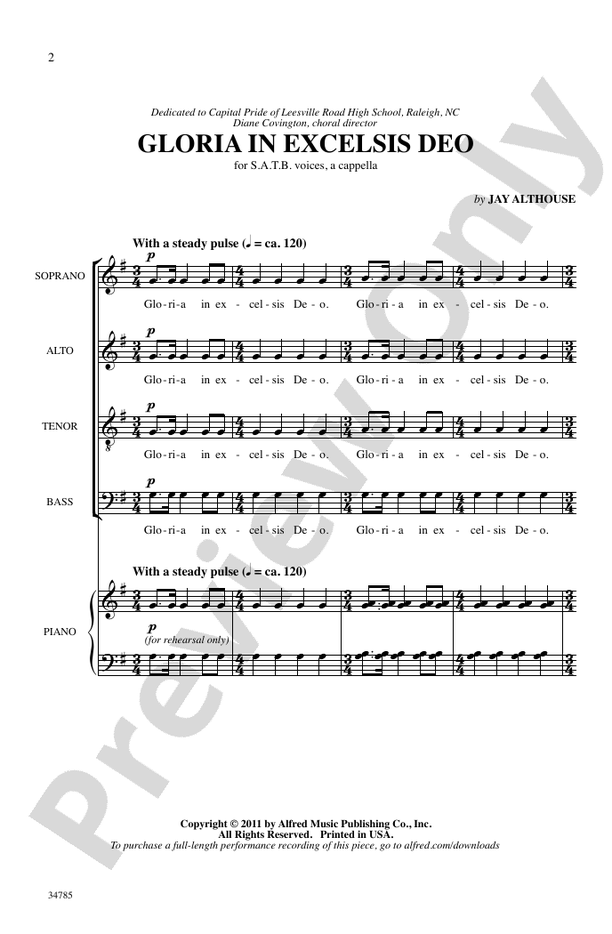 Gloria in Excelsis Deo – SATB, a cappella Choral Octavo (Digital Download)