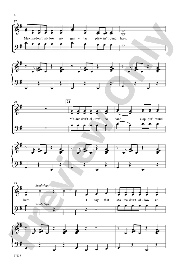 Mama Don't Allow – 3-Part Mixed Choral Octavo (Digital Download)