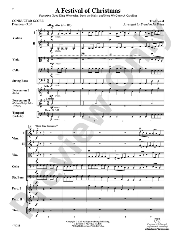 A Festival of Christmas - String Orchestra Conductor Score & Parts (Digital Download)