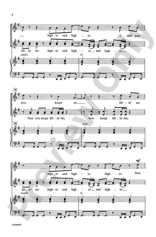 (Your Love Has Lifted Me) Higher and Higher - SSA Choral Octavo (Digital Download)