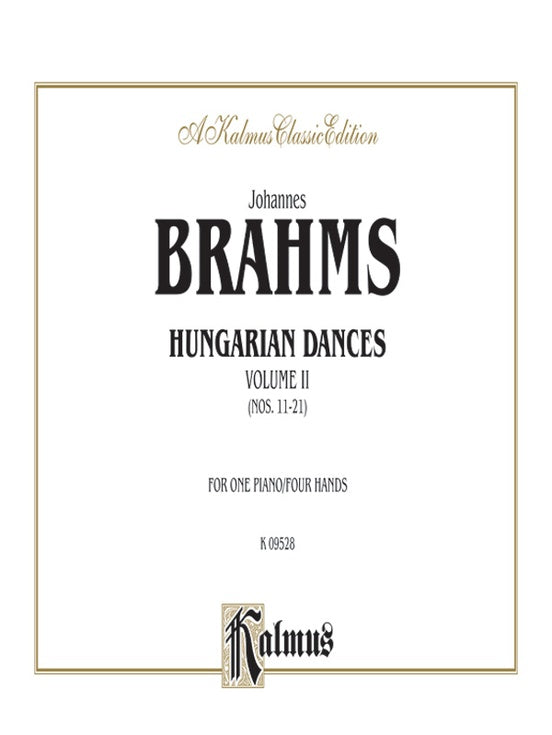 Brahms - Hungarian Dances, Volume II - 1 Piano, 4 Hands (Digital Download)