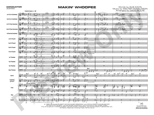 Makin' Whoopee - Jazz Ensemble Conductor Score & Parts(Digital Download)
