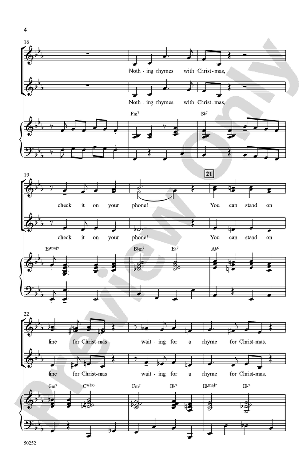 Nothing Rhymes with Christmas - SSA Choral Octavo (Digital Download)