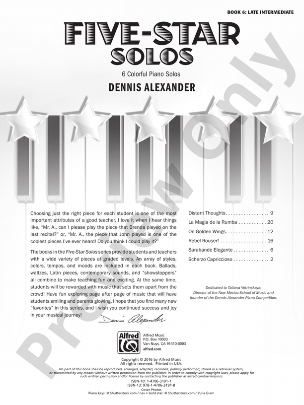 Five-Star Solos, Book 6 - Piano (Digital Download)