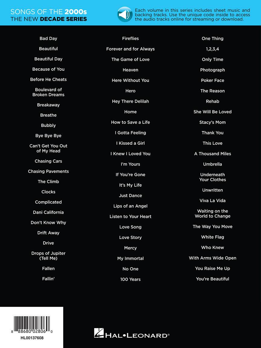 Songs of the 2000s PVG/OLA Hal Leonard 137608