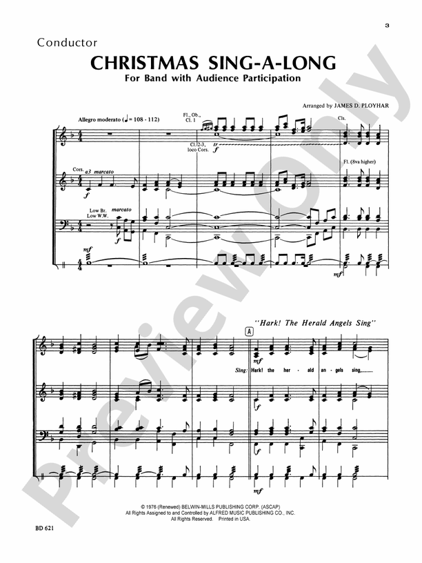 Christmas Sing-a-Long (for Band with Audience Participation) - Concert Band Conductor Score & Parts (Digital Download)