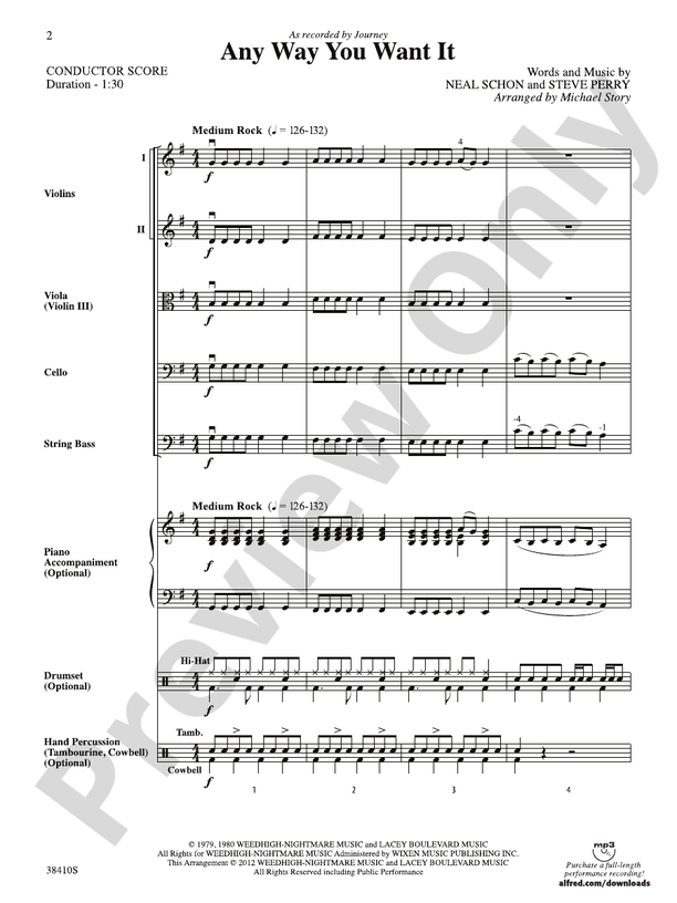 Any Way You Want It - String Orchestra Conductor Score & Parts (Digital Download)