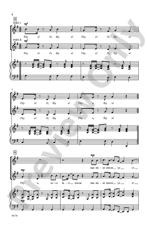 Fèy O! - 2 Part Treble Choral Octavo (Digital Download)