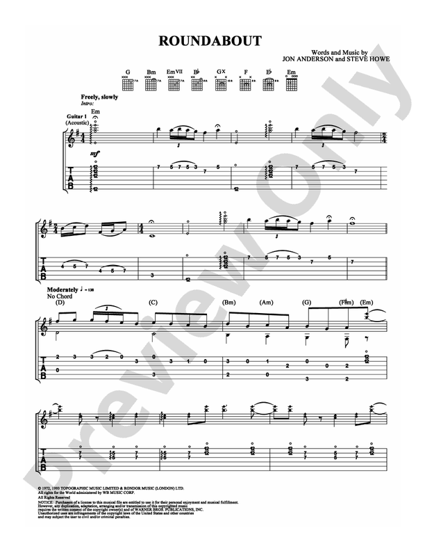 Roundabout - Guitar TAB (Digital Download)