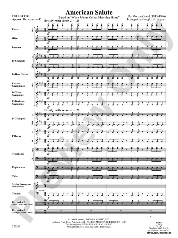 American Salute - Concert Band Conductor Score & Parts (Digital Download)