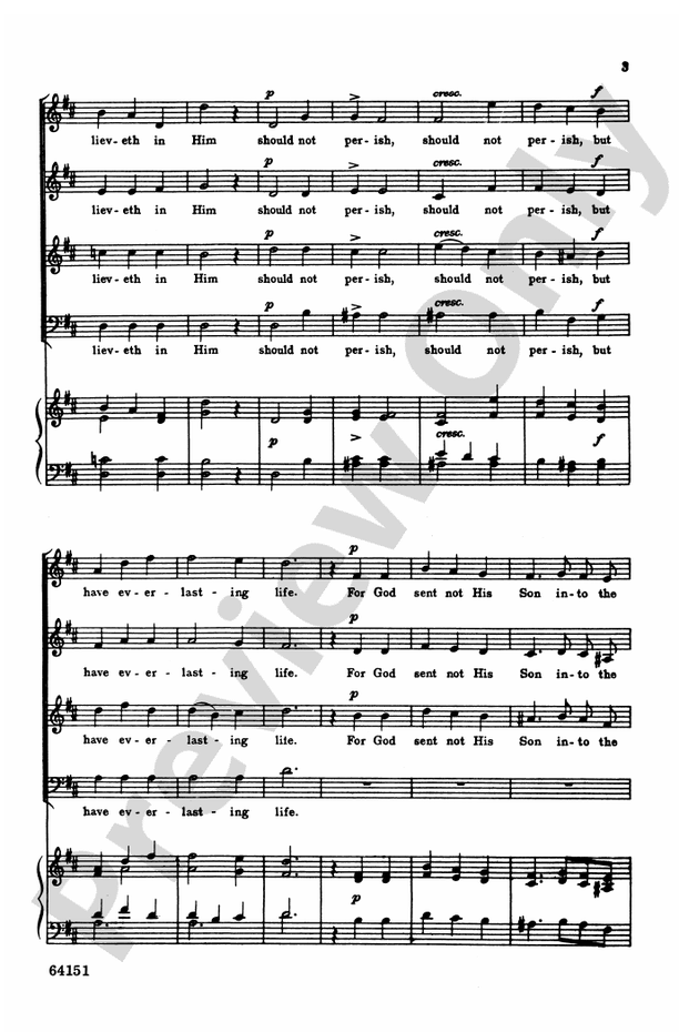 God So Loved the World – SATB, a cappella ad lib. Choral Octavo (Digital Download)