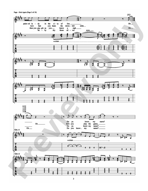 Sick Again - Guitar TAB (Digital Download)