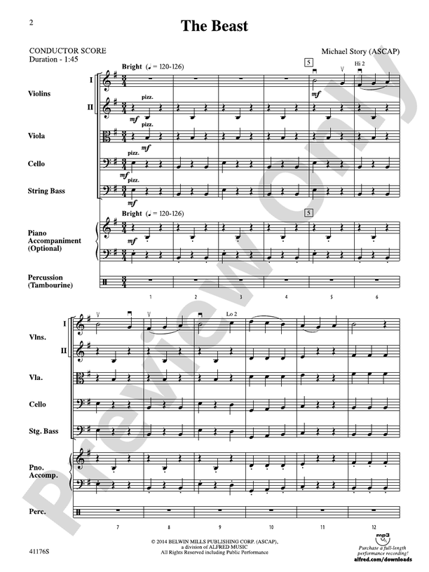 The Beast – String Orchestra Conductor Score & Parts (Digital Download)