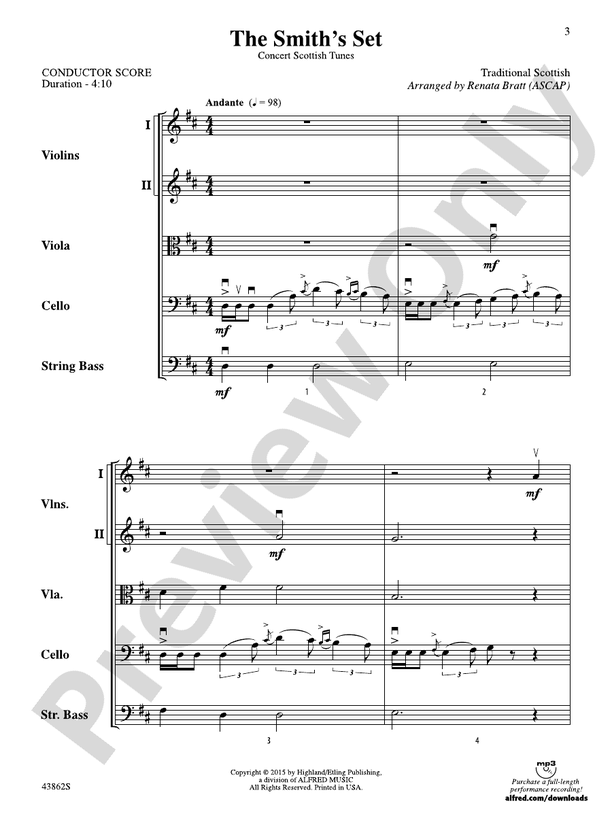 The Smith's Set – String Orchestra Conductor Score & Parts (Digital Download)