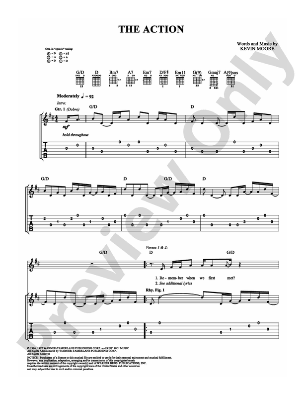The Action - Guitar TAB (Digital Download)