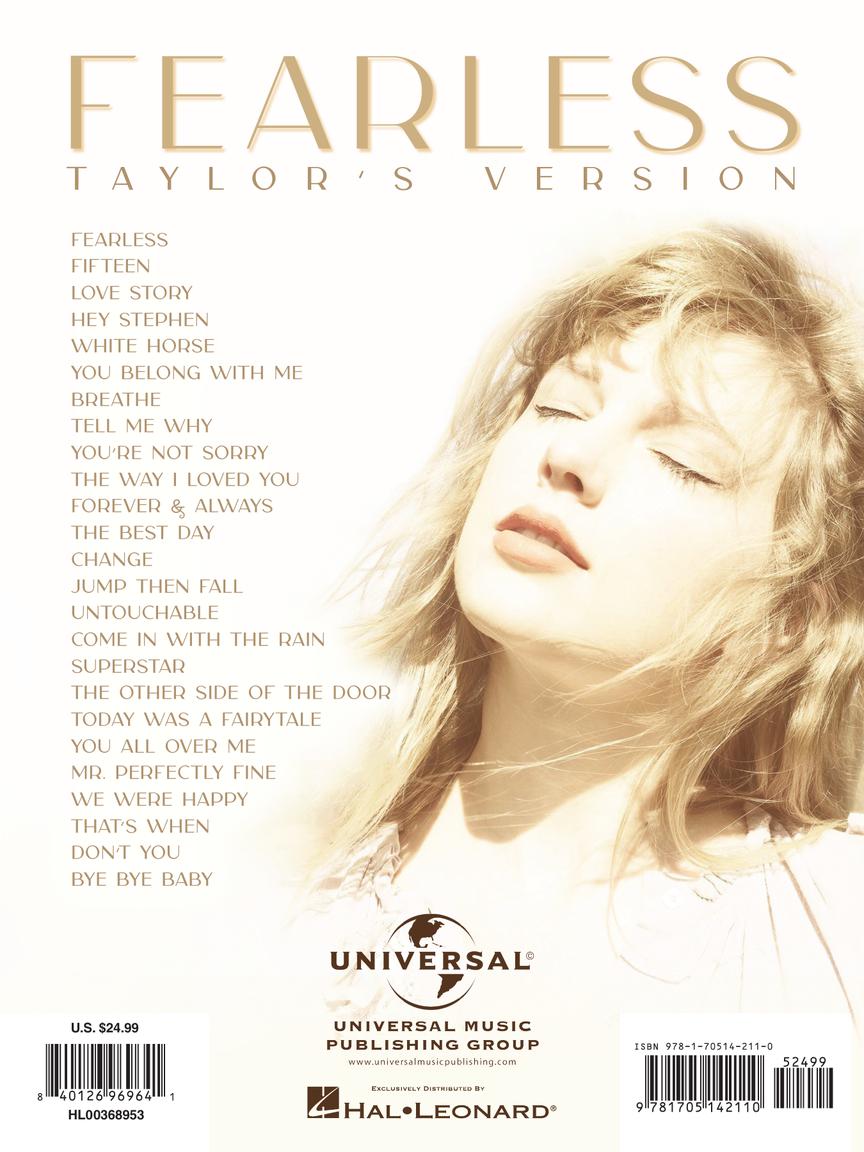 Taylor Swift - Fearless (Taylor's Version) - PVG Hal Leonard 368953