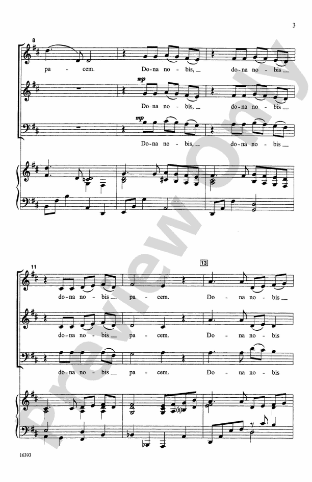 Dona Nobis Pacem – 3-Part Mixed, etc. Choral Octavo (Digital Download)