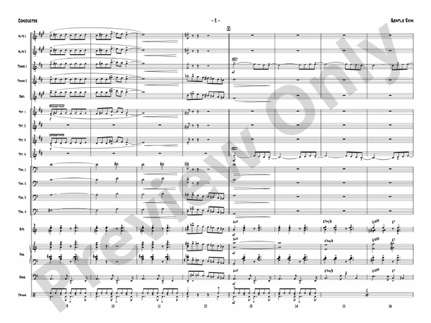 Gentle Rain (Grade 3) - Jazz Ensemble Conductor Score & Parts (Digital Download)
