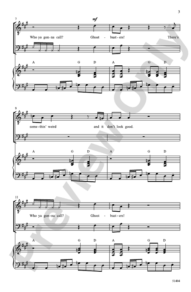 Ghostbusters - TB Choral Octavo (Digital Download)