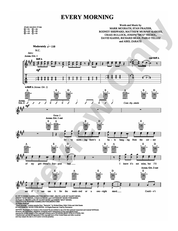 Every Morning - Sugar Ray - Guitar TAB (Digital Download)