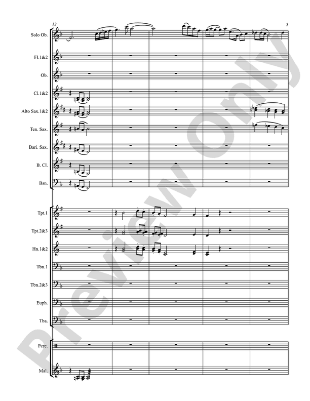 Concertino for Oboe - Concert Band Conductor Score & Parts (Digital Download)