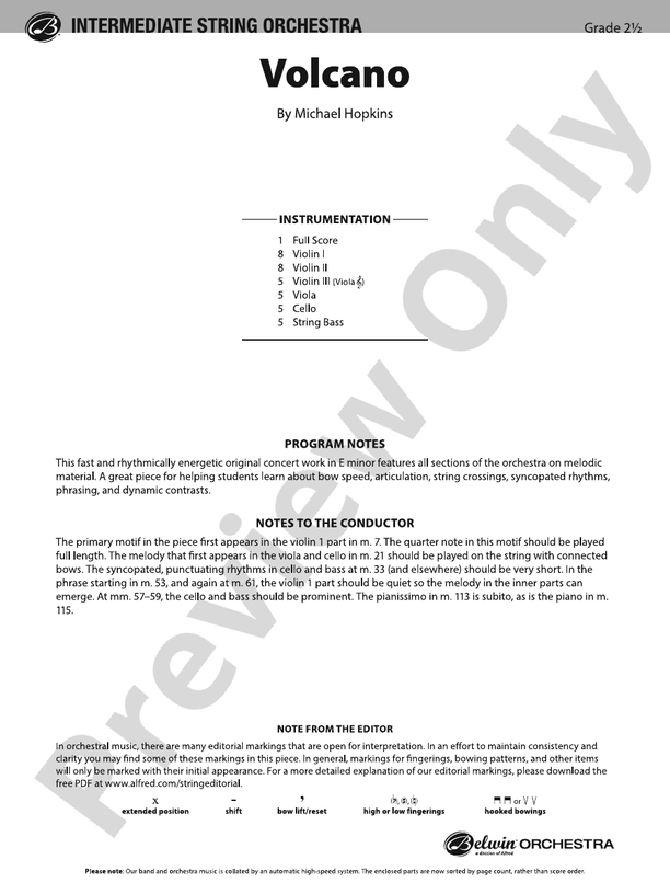 Volcano - String Orchestra Conductor Score & Parts (Digital Download)