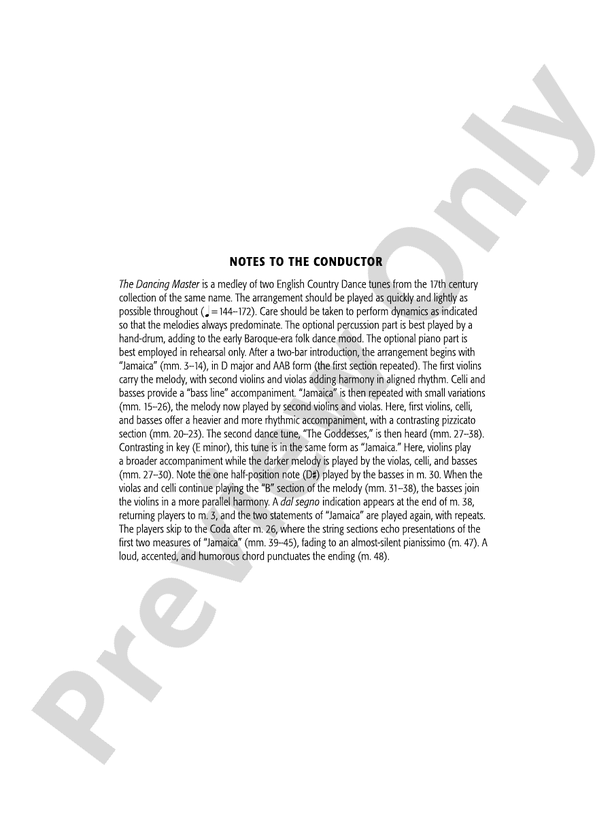 The Dancing Master - String Orchestra Conductor Score & Parts (Digital Download)