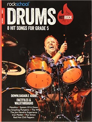 AMEB Rockschool: Hot Rock Drums - Grade 5 - 8 Hit Songs for Grade 5 - Drums Rock School Limited Sftcvr/Online Audio